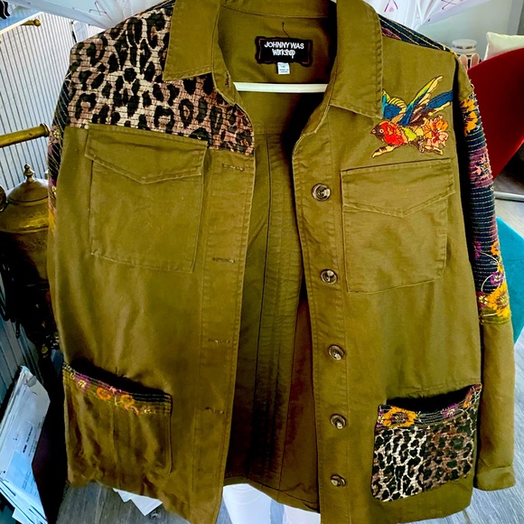 NWT Johnny Was Patch Military Jacket - Picture 6 of 10